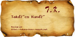 Takács Kunó névjegykártya