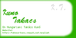 kuno takacs business card